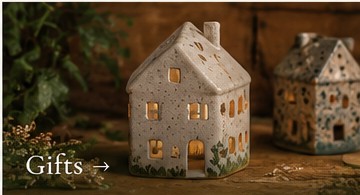 Concept image for a tiny ceramic lantern house