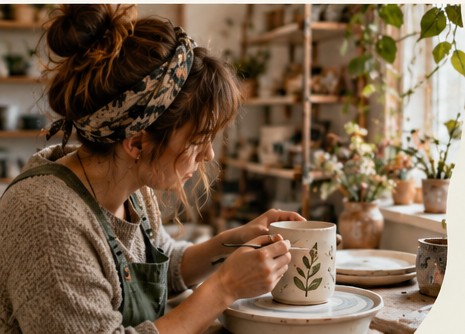 Concept image of a cosy independent ceramics studio